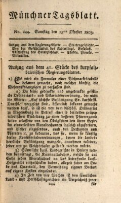 Münchener Tagblatt Samstag 15. Oktober 1803