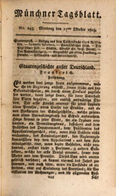 Münchener Tagblatt Montag 17. Oktober 1803