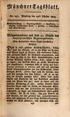 Münchener Tagblatt Montag 24. Oktober 1803