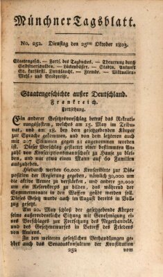 Münchener Tagblatt Dienstag 25. Oktober 1803