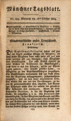 Münchener Tagblatt Mittwoch 26. Oktober 1803