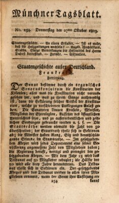 Münchener Tagblatt Donnerstag 27. Oktober 1803