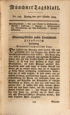 Münchener Tagblatt Freitag 28. Oktober 1803