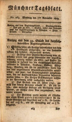 Münchener Tagblatt Montag 7. November 1803