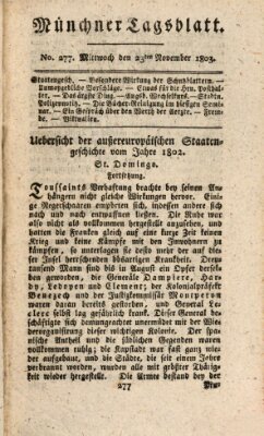 Münchener Tagblatt Mittwoch 23. November 1803