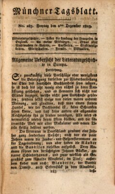 Münchener Tagblatt Freitag 2. Dezember 1803