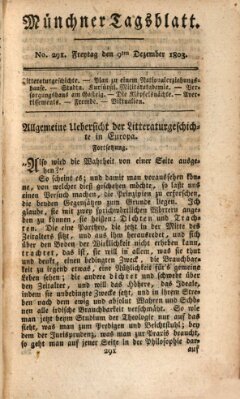 Münchener Tagblatt Freitag 9. Dezember 1803