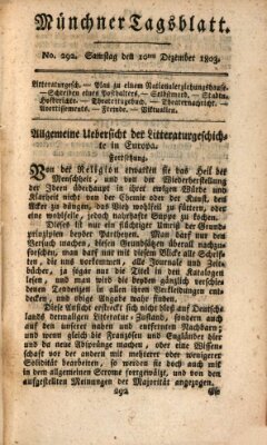 Münchener Tagblatt Samstag 10. Dezember 1803