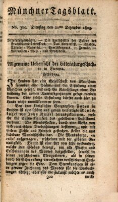 Münchener Tagblatt Dienstag 20. Dezember 1803