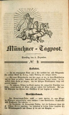 Münchener Tagpost (Münchener Morgenblatt) Samstag 9. Dezember 1837