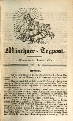 Münchener Tagpost (Münchener Morgenblatt) Montag 11. Dezember 1837