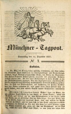 Münchener Tagpost (Münchener Morgenblatt) Donnerstag 14. Dezember 1837