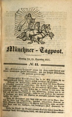 Münchener Tagpost (Münchener Morgenblatt) Montag 18. Dezember 1837