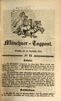 Münchener Tagpost (Münchener Morgenblatt) Dienstag 19. Dezember 1837