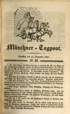 Münchener Tagpost (Münchener Morgenblatt) Samstag 23. Dezember 1837