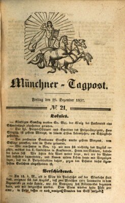 Münchener Tagpost (Münchener Morgenblatt) Freitag 29. Dezember 1837