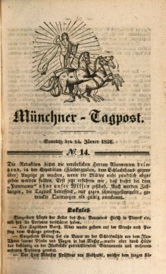 Münchener Tagpost (Münchener Morgenblatt) Sonntag 14. Januar 1838