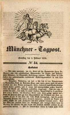 Münchener Tagpost (Münchener Morgenblatt) Samstag 3. Februar 1838