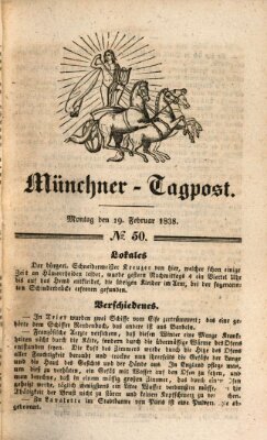 Münchener Tagpost (Münchener Morgenblatt) Montag 19. Februar 1838