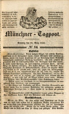 Münchener Tagpost (Münchener Morgenblatt) Sonntag 25. März 1838