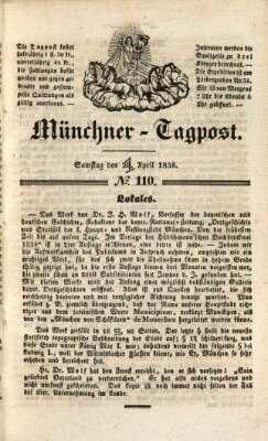 Münchener Tagpost (Münchener Morgenblatt) Samstag 21. April 1838