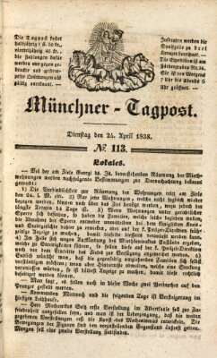 Münchener Tagpost (Münchener Morgenblatt) Dienstag 24. April 1838