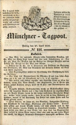 Münchener Tagpost (Münchener Morgenblatt) Freitag 27. April 1838