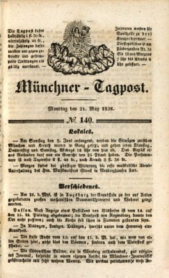 Münchener Tagpost (Münchener Morgenblatt) Montag 21. Mai 1838