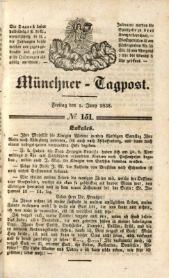 Münchener Tagpost (Münchener Morgenblatt) Freitag 1. Juni 1838