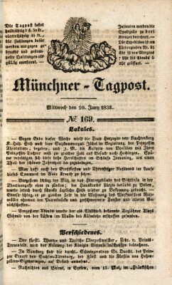 Münchener Tagpost (Münchener Morgenblatt) Mittwoch 20. Juni 1838