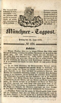 Münchener Tagpost (Münchener Morgenblatt) Freitag 29. Juni 1838