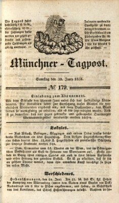 Münchener Tagpost (Münchener Morgenblatt) Samstag 30. Juni 1838