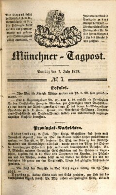 Münchener Tagpost (Münchener Morgenblatt) Samstag 7. Juli 1838