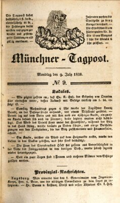 Münchener Tagpost (Münchener Morgenblatt) Montag 9. Juli 1838