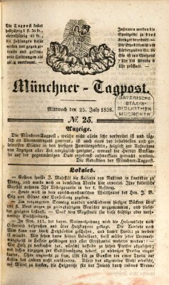 Münchener Tagpost (Münchener Morgenblatt) Mittwoch 25. Juli 1838