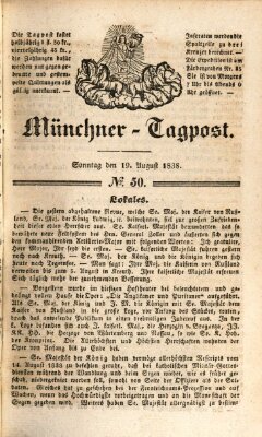 Münchener Tagpost (Münchener Morgenblatt) Sonntag 19. August 1838