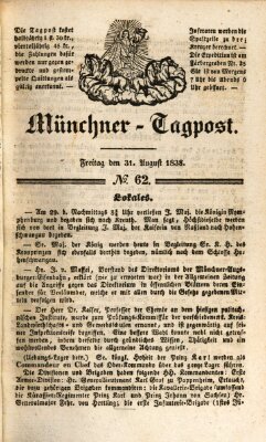 Münchener Tagpost (Münchener Morgenblatt) Freitag 31. August 1838