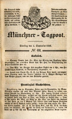 Münchener Tagpost (Münchener Morgenblatt) Dienstag 4. September 1838