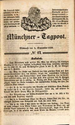 Münchener Tagpost (Münchener Morgenblatt) Mittwoch 5. September 1838