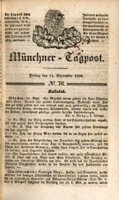 Münchener Tagpost (Münchener Morgenblatt) Freitag 14. September 1838