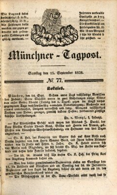 Münchener Tagpost (Münchener Morgenblatt) Samstag 15. September 1838