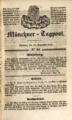 Münchener Tagpost (Münchener Morgenblatt) Montag 24. September 1838