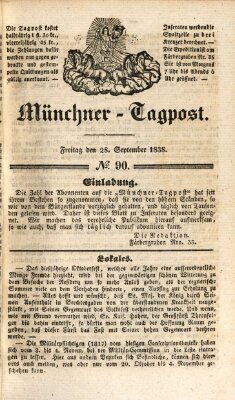 Münchener Tagpost (Münchener Morgenblatt) Freitag 28. September 1838