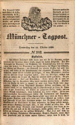 Münchener Tagpost (Münchener Morgenblatt) Donnerstag 11. Oktober 1838