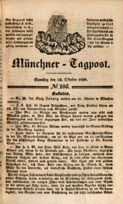 Münchener Tagpost (Münchener Morgenblatt) Samstag 13. Oktober 1838