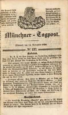 Münchener Tagpost (Münchener Morgenblatt) Mittwoch 14. November 1838