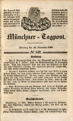 Münchener Tagpost (Münchener Morgenblatt) Montag 19. November 1838