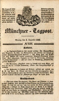 Münchener Tagpost (Münchener Morgenblatt) Montag 3. Dezember 1838