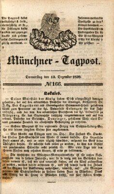 Münchener Tagpost (Münchener Morgenblatt) Donnerstag 13. Dezember 1838