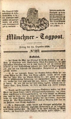 Münchener Tagpost (Münchener Morgenblatt) Freitag 14. Dezember 1838